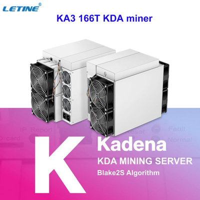 lucro 100USD do mineiro o mais poderoso da refrigeração a ar do antminer ka3 KDA Blake2S 166Th mais
