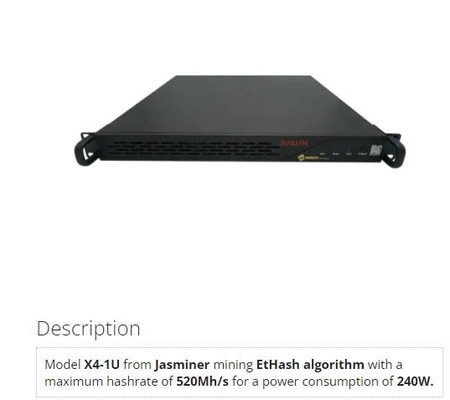 máquinas de mineração de 240W Ethash Asic