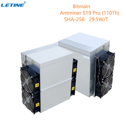Mineiro Bitmain Antminer S19 pro 110th 3250W de SHA 256 Asic Bitcoin
