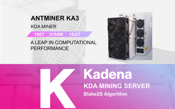 Mineiro cripto Value Mining Machine de Asic da moeda de Bitmain Ant Miner KDA Antminer KA3 166Th Kadena