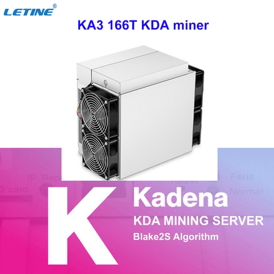 lucro 100USD do mineiro o mais poderoso da refrigeração a ar do antminer ka3 KDA Blake2S 166Th mais