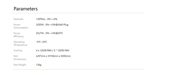 Máquina de mineração Avalon de BTC Bitcoin A1366 130th 3250W SHA-256 Hashrate alto
