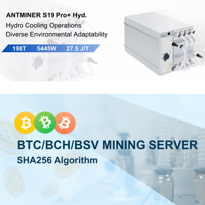 Antminer S19 XP Hydro 255T Asic Bitcoin Miner S19 Pro+ Hyd 198Th com contêiner ANTSPACE HK3