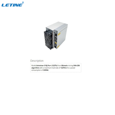 Mineiro 3355W da corrente de bloco do algoritmo de Bitcoin Miner S19j Pro+ 122T SHA 256 do mineiro de Bitmain BTC