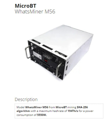 Hidro mineiro refrigerar de água refrigerando Whatsminer M56 188T 194T 212T BTC Bitcoin Asic