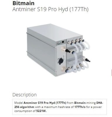 Mineiro da hidráulica 255Th Blockchain Cryptocurrency Asic de Bitcoin BTC Bitmain Asic Antminer S19 XP