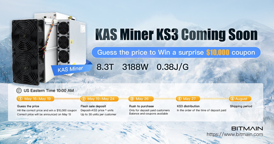 Mineiro de Antminer KS3 8.3T 3188W Asic da mineração da moeda de KHeavyHash KASPA