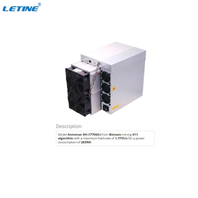 2839W Bitmain Asic Antminer D9 1770Gh do algoritmo da mineração X11 de Bitmain