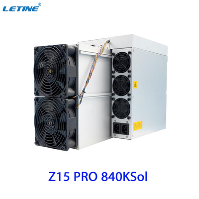 Antminer Z15 pro de Bitmain que mina o algoritmo de Equihash com um hashrate máximo do consumo de potência 840ksol/s 2560W