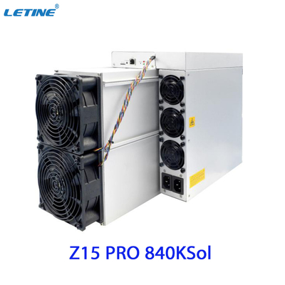 Antminer Z15 pro de Bitmain que mina o algoritmo de Equihash com um hashrate máximo do consumo de potência 840ksol/s 2560W