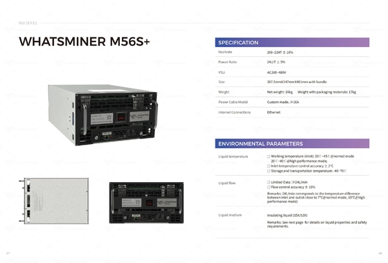 Hidro refrigerar de água refrigerando de MicroBT Whatsminer M56s 194t 222t M53s++ 22j/T