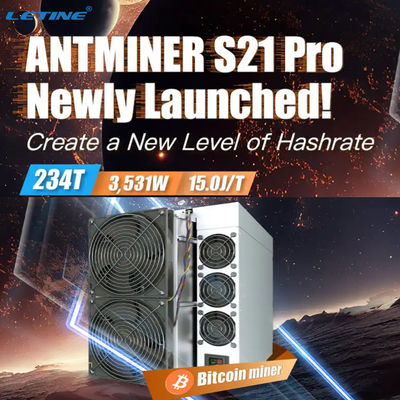 Futures Bitcoin Miner S21 Pro 234T 3510W 15J/T BTC BCH BSV SHA256 Miner com arrefecimento por ar