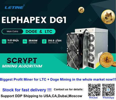 Novo Asic Miner Elphapex DG1 11G DG1+ 14G 14.4G LTC Doge Coin Miner Antminer L7 L9 17.6G LTC Miner