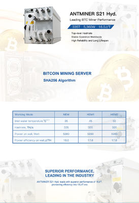 Novo S19e XP Hyd 251T 5522W 22J BTC BCH BSV SHA256 Mineração de hidromassagem