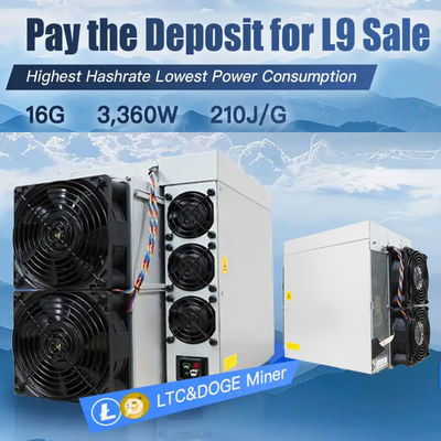 LTC + DOGE moeda nova Miner L9 16G LTC L7 8550M 9050M 9300M Asic Miner Antminer L7 Miner 9500mh 9.5gh/s Nova LTC Scrypt Miner