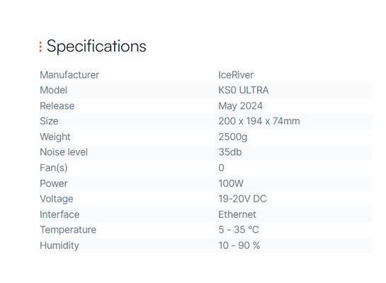 Estoque IceRiver Mining KS0 ULTRA 400Gh/s 100W Blockchain Crypto Asic Miner