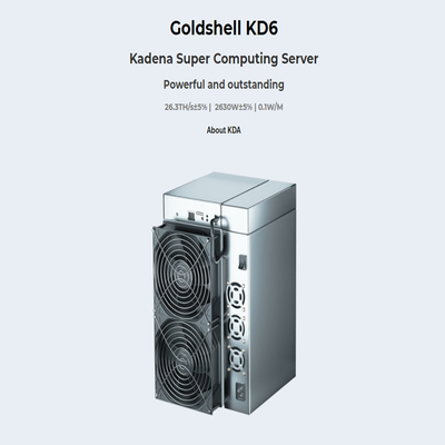 GOLDSHELL KD6 que MINA O MINEIRO Goldshell Asic Miner do ALGORITMO 26.3T 2630W KDA de KADENA