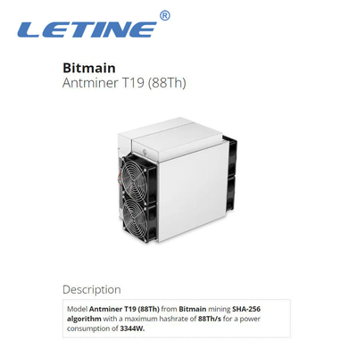 Máquina de mineração alta S19 similar do algoritmo BTC do lucro SHA-256 de Bitmain Asic Antminer T19 88T 3344W