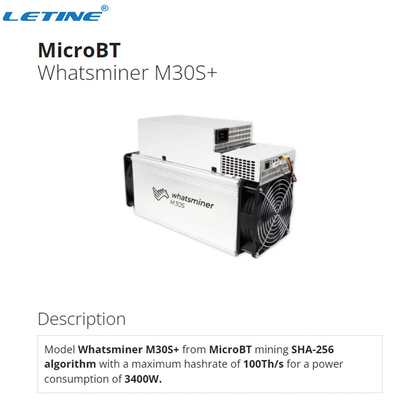 relação dos ethernet 75db dos mineiros 3400W M30s SHA 256 de 100Th/S M30s+ Asic