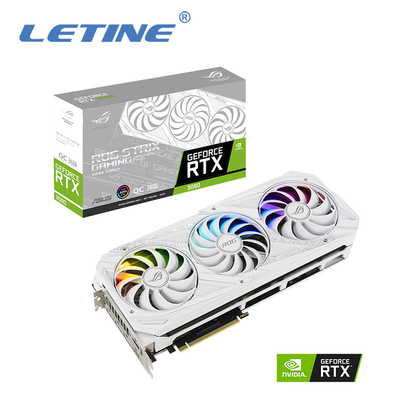 Placa gráfica alta de Hashrate ROG-STRIX-RTX3090-O24G-WHITE com 24GB GDDR6X 1890 megahertz de overclock do apoio