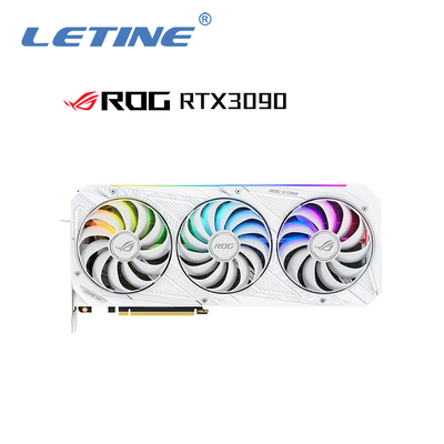 Placa gráfica alta de Hashrate ROG-STRIX-RTX3090-O24G-WHITE com 24GB GDDR6X 1890 megahertz de overclock do apoio