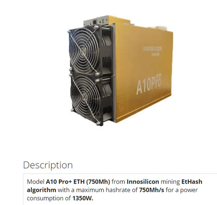 mineiro A10 Pro+ 8g 7g 6g 5g de 750Mh 720Mh Innosilicon Asic