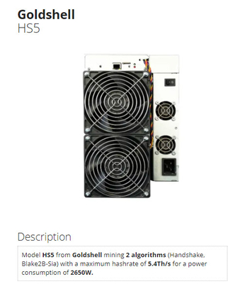 Mineiro Blake 2B-Sia HNS 2650W de HS5 HS3 HSBOX Goldshell Asic