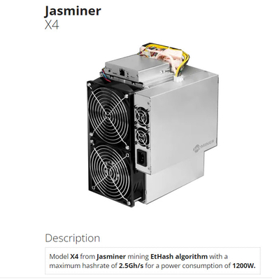 Mineiro asic cripto de JASMINER X4 2.5GH 5GB ETH etc. 1200W ETCHASH ETHHASH