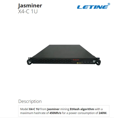 Mineiro 450Mh 240W de Jasminer X4-C 1U EtHash Asic para locais profissionais da sala da casa IDC