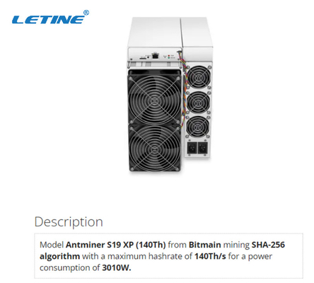 Algoritmo alto 3010W de Bitmain Antminer S19 XP 140Th SHA 256 da máquina de mineração de Bitcoin do lucro