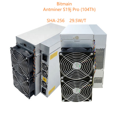 Pro 104Th SHA 256 algoritmo de 29.5W/T Bitcoin Asic Antminer Bitmain Antminer S19j