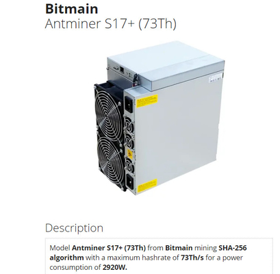 BTC inventa a fonte de alimentação de Bitmain Antminer S17+ 73T da máquina de mineração de Bitcoin unida