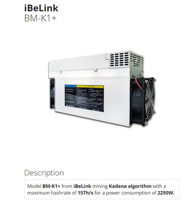 Mineiro 2250w do algoritmo de Kadena da mineração do mineiro 15Th/S do Bm K1+ de Ibelink